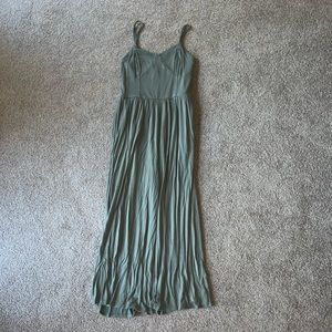 American Eagle Outfitters Olive Green Maxi Jumpsuit